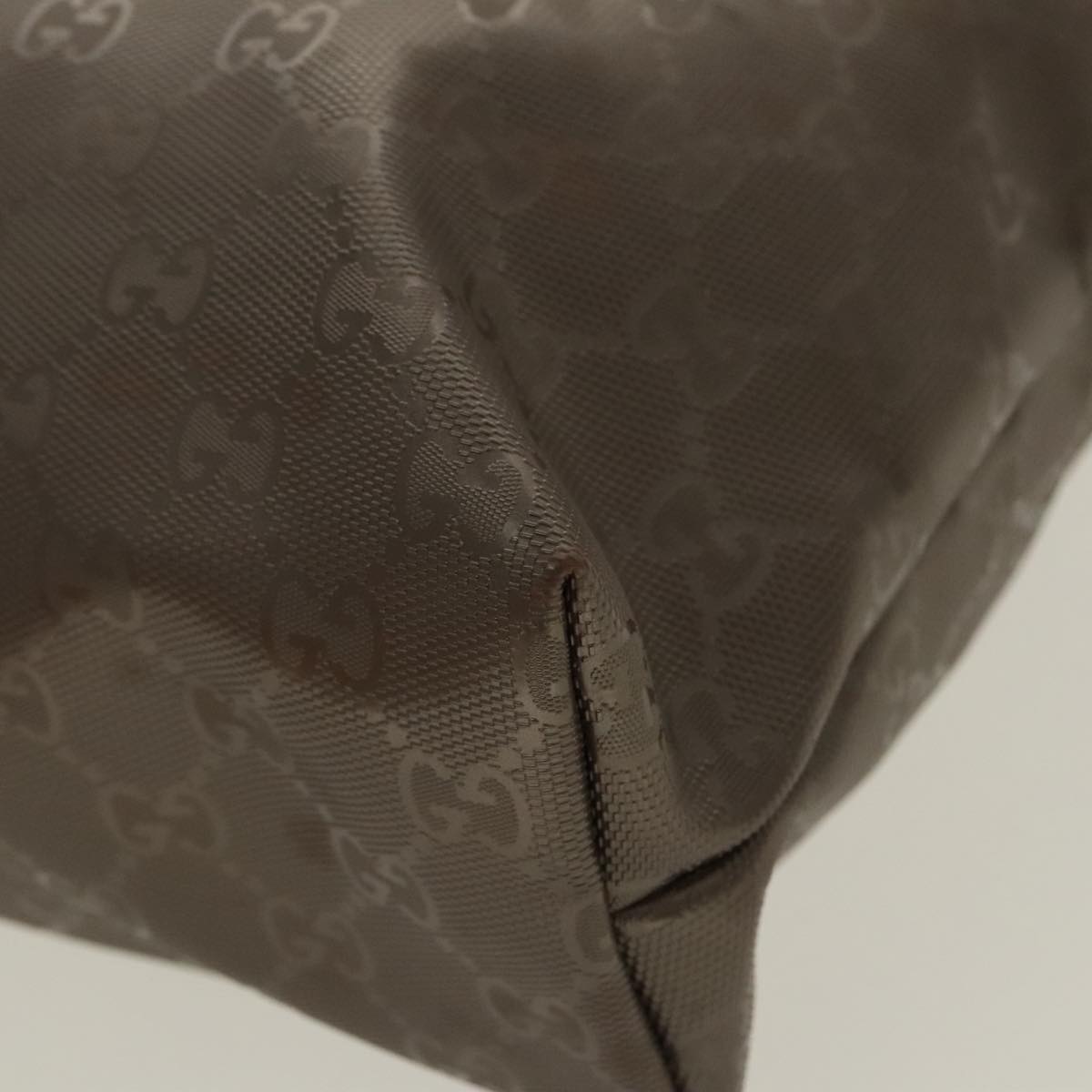 GUCCI GG implementation Tote Bag Silver Metallic 211138 Auth 95586