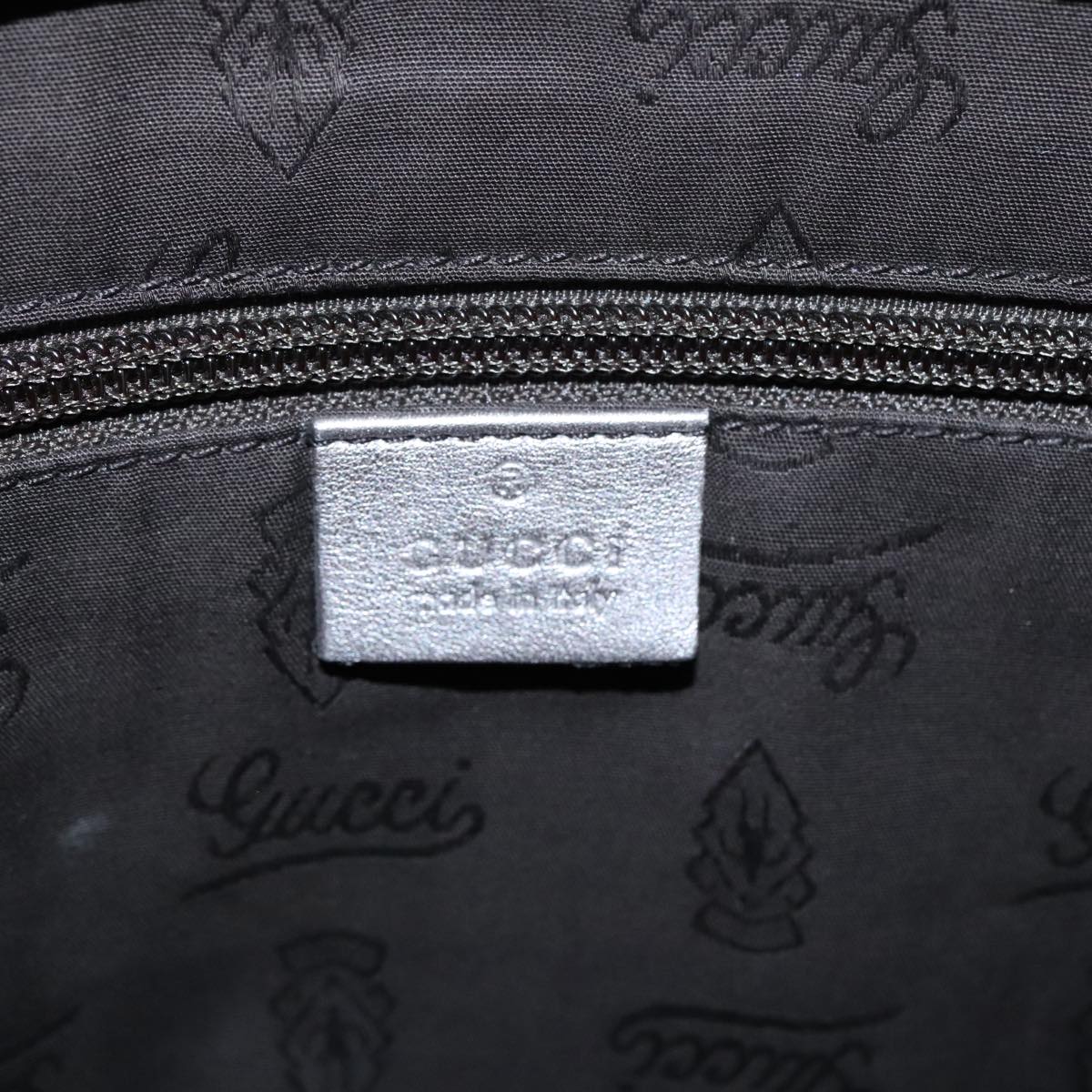 GUCCI GG implementation Tote Bag Silver Metallic 211138 Auth 95586