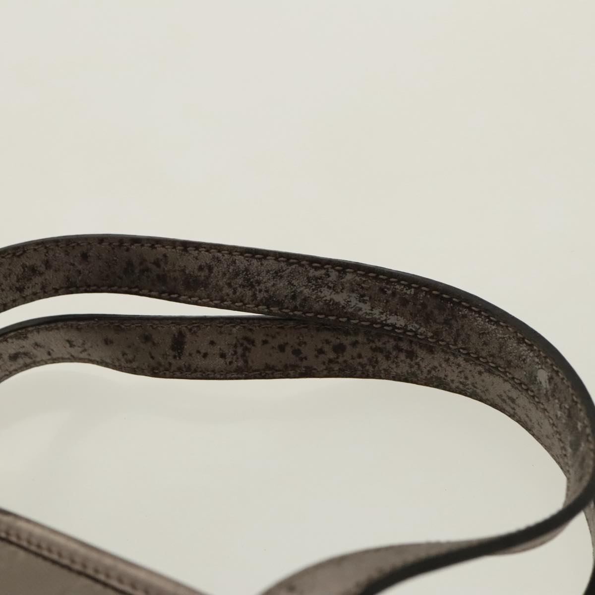 GUCCI GG implementation Tote Bag Silver Metallic 211138 Auth 95586