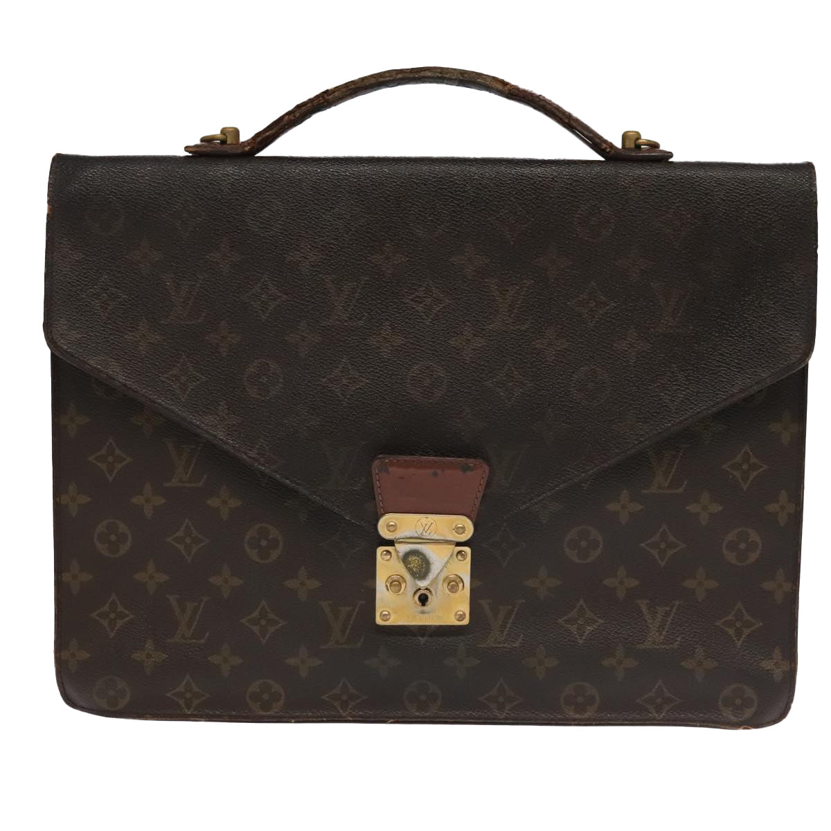 LOUIS VUITTON Monogram Porte Documents Bandouliere Bag M53338 LV Auth 95725