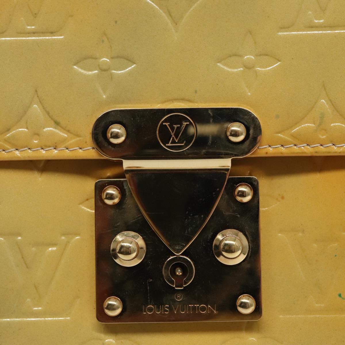 LOUIS VUITTON Monogram Vernis Spring Street Hand Bag Gris M91029 LV Auth 96019