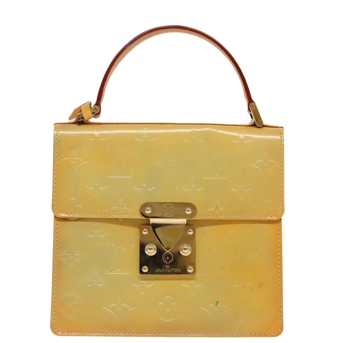 LOUIS VUITTON Monogram Vernis Spring Street Hand Bag Gris M91029 LV Auth 96019