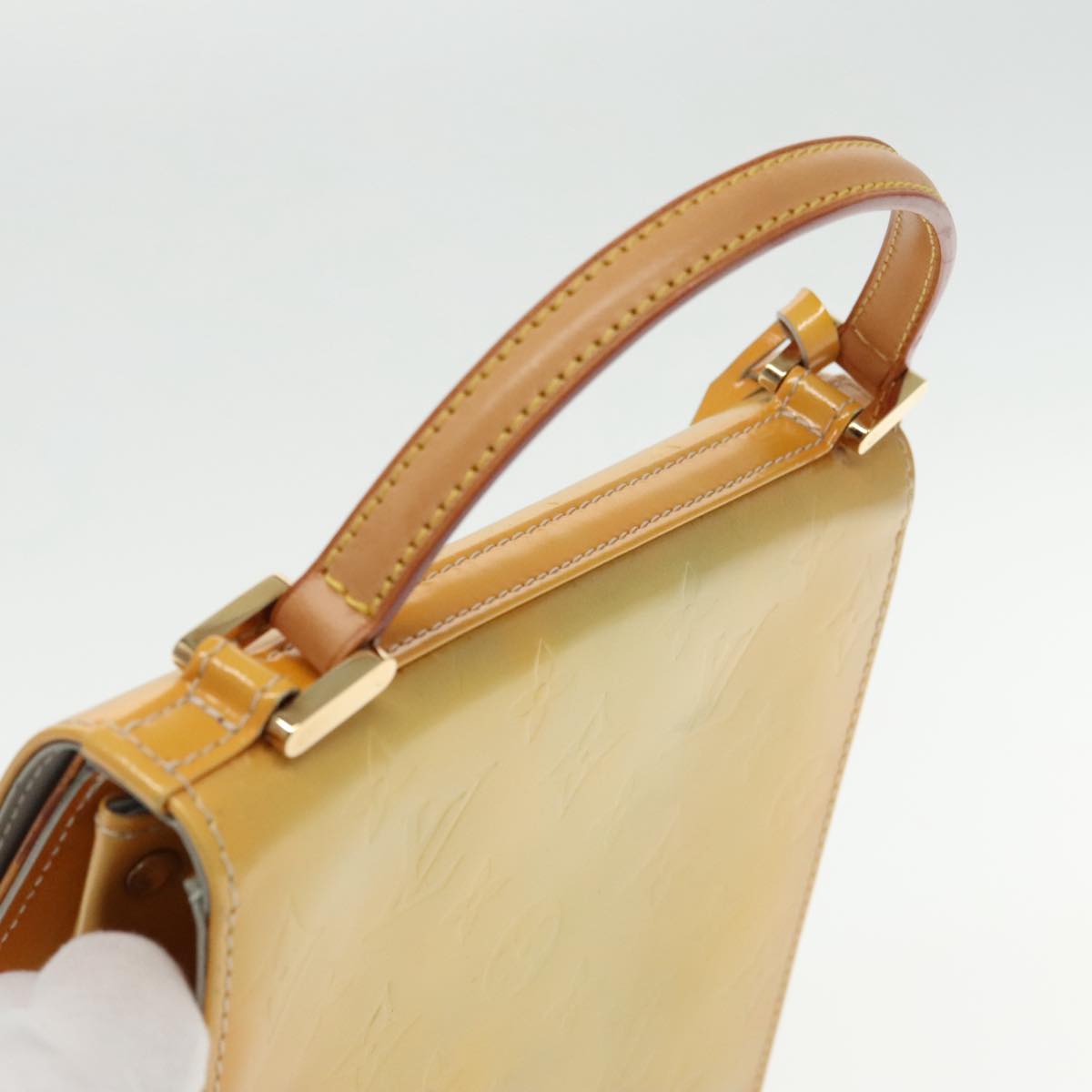 LOUIS VUITTON Monogram Vernis Spring Street Hand Bag Gris M91029 LV Auth 96019