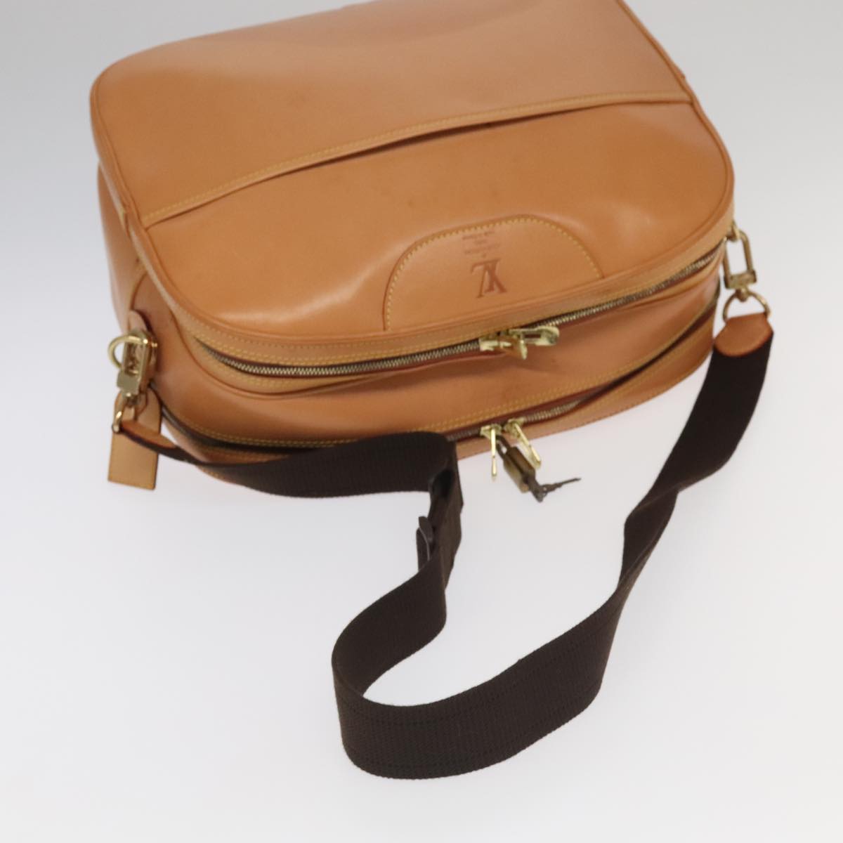 LOUIS VUITTON Nomad Reporter GM Shoulder Bag SPO Beige LV Auth 96049SAV