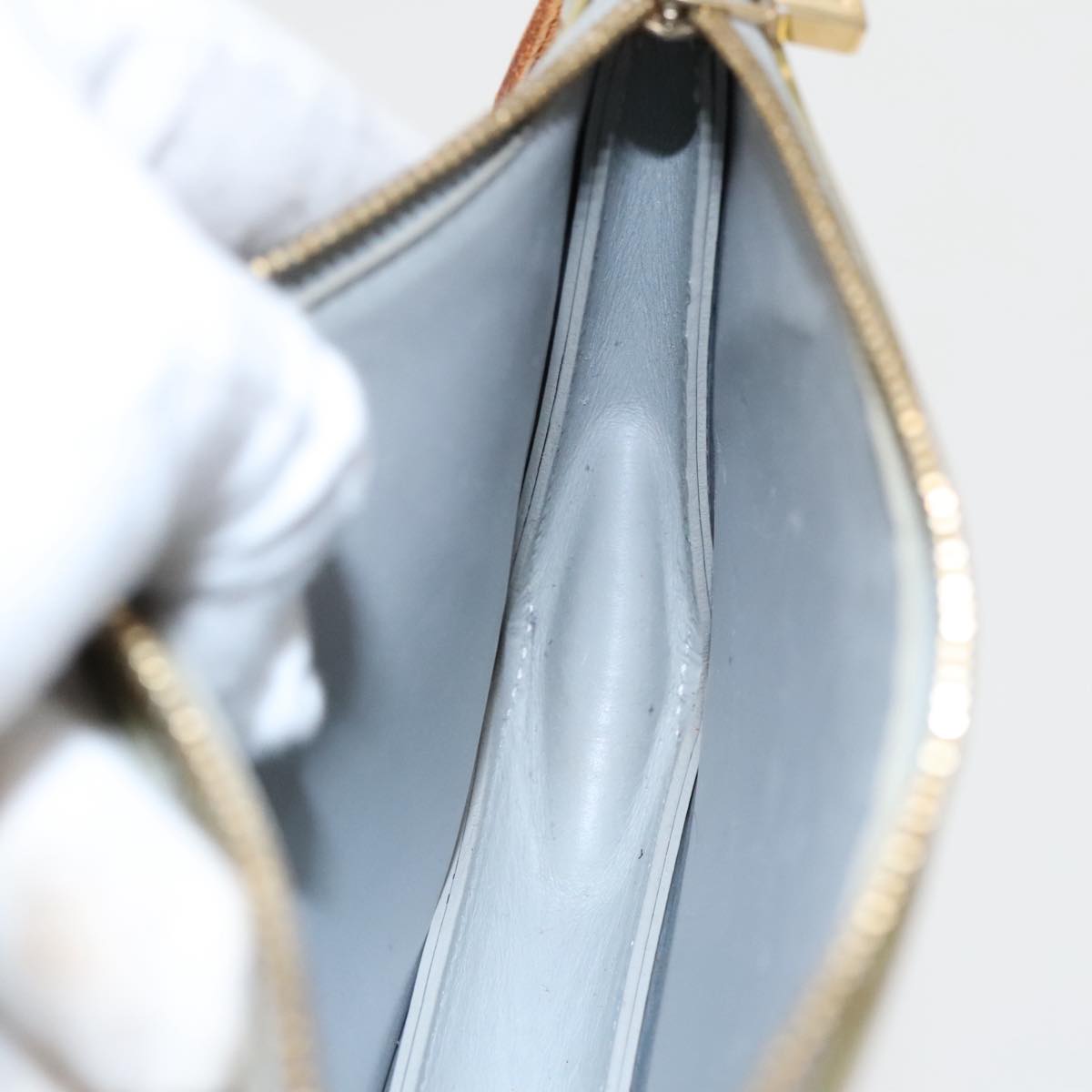 LOUIS VUITTON Monogram Vernis Lexington Accessory Pouch Gris M91056 Auth 96164