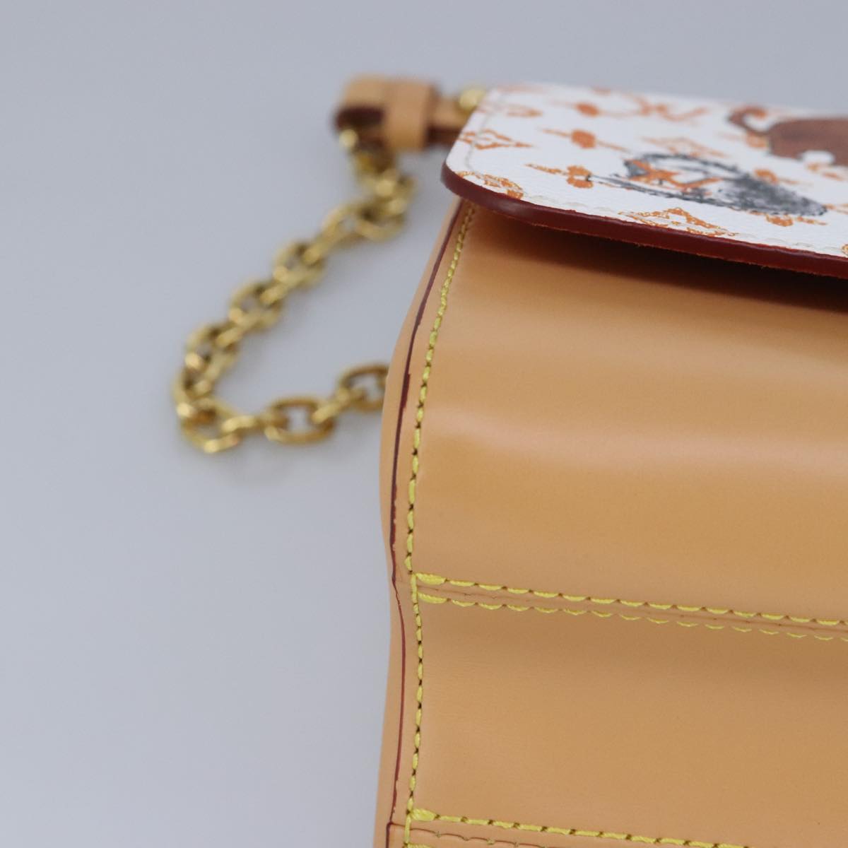 LOUIS VUITTON Catgram Twist MM Shoulder Bag White M44460 LV Auth 96243SM