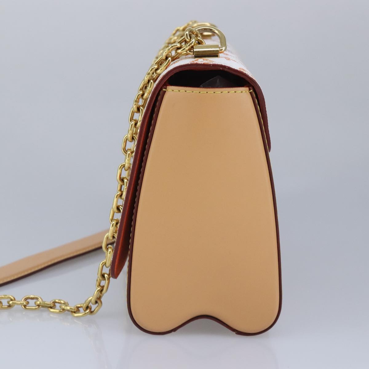 LOUIS VUITTON Catgram Twist MM Shoulder Bag White M44460 LV Auth 96243SM