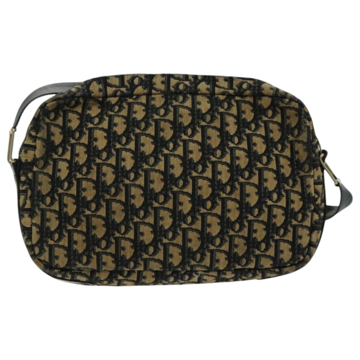 Christian Dior Trotter Canvas Shoulder Bag Canvas Navy Auth 96579