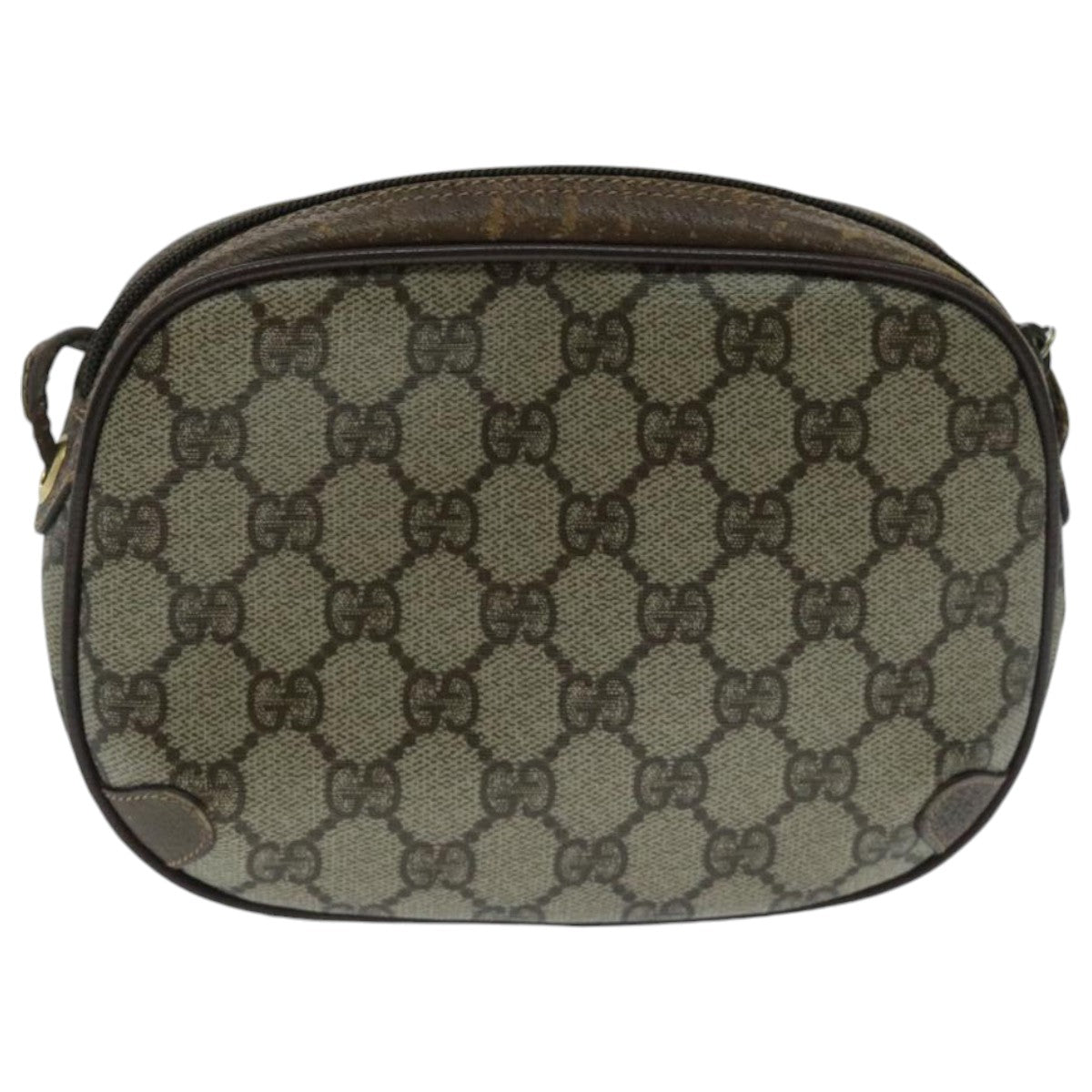 GUCCI GG Supreme Web Sherry Line Shoulder Bag PVC Beige 156 02 066 Auth 96584