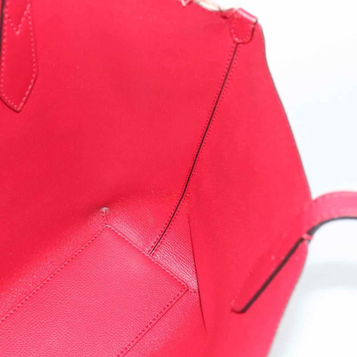 BURBERRY Nova Check Tote Bag Canvas Beige Red Auth 96629