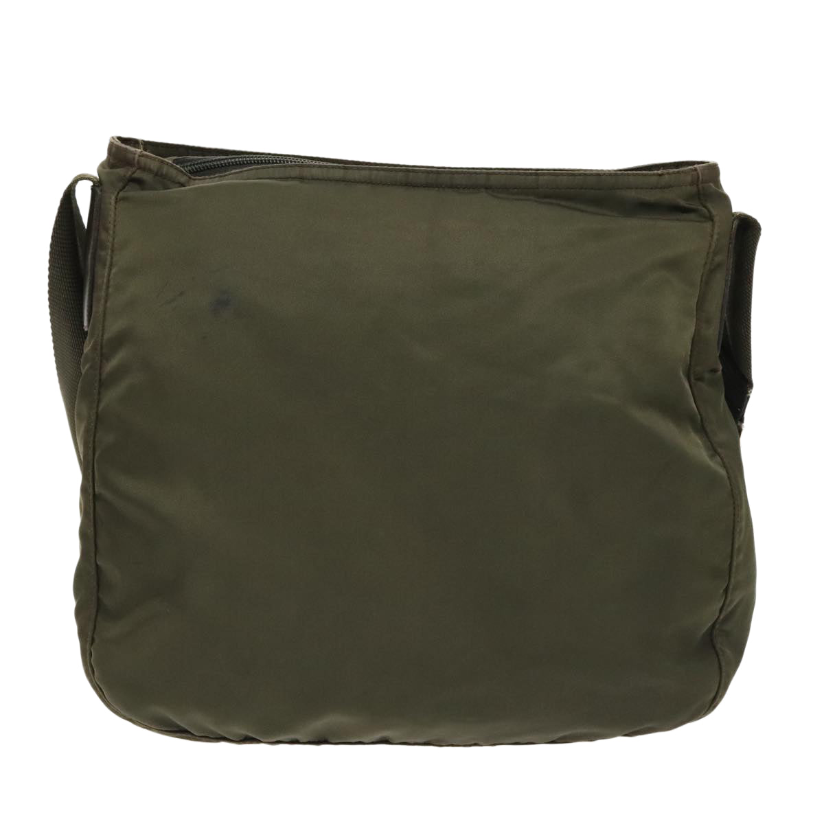 PRADA Shoulder Bag Nylon Khaki Silver Auth 96650