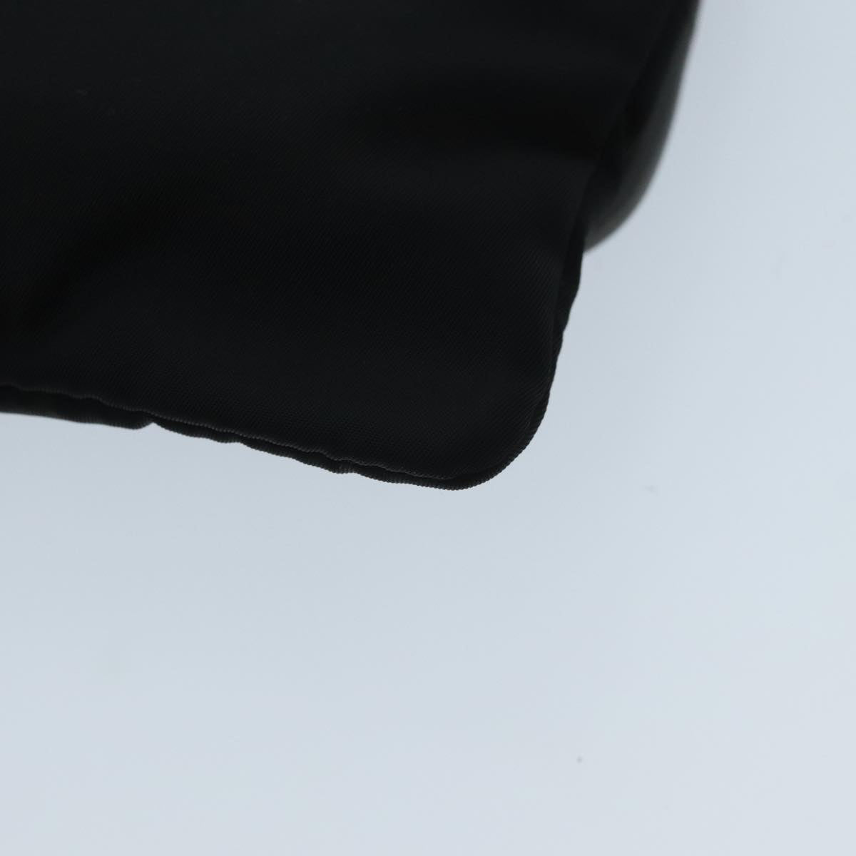 PRADA Clutch Bag Nylon Black Silver Auth 96653V