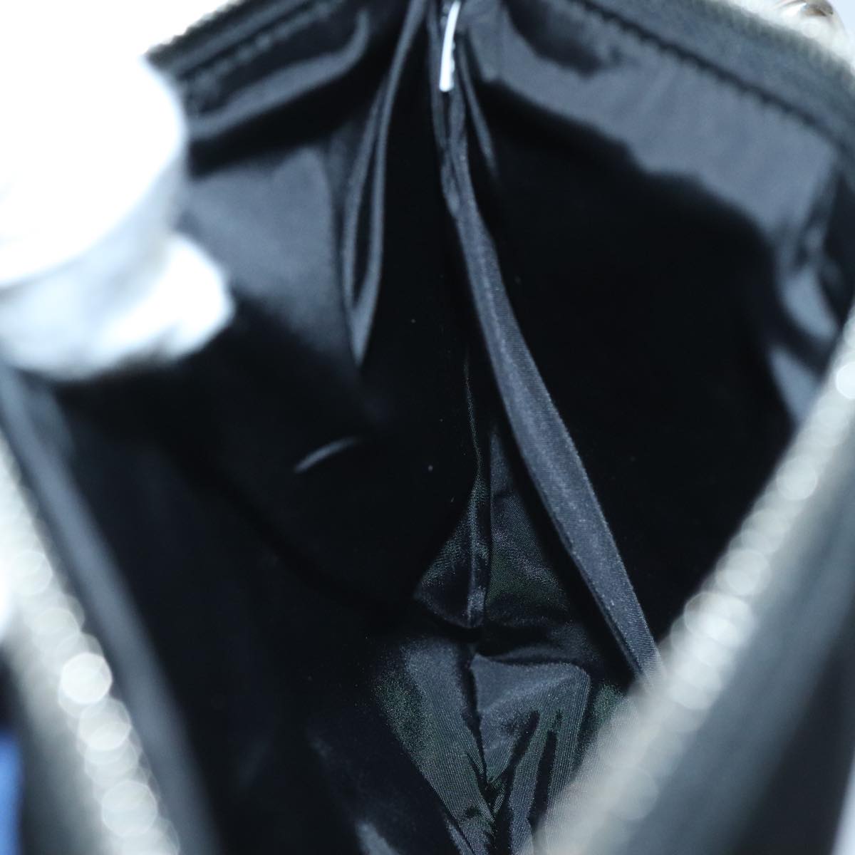 PRADA Clutch Bag Nylon Black Silver Auth 96653V