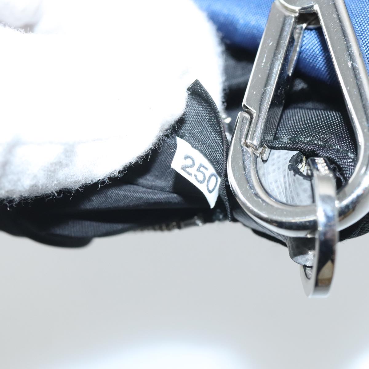 PRADA Clutch Bag Nylon Black Silver Auth 96653V