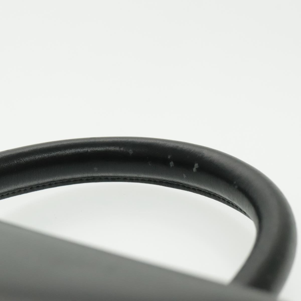 Salvatore Ferragamo Hand Bag Leather Black Gold Auth 96668