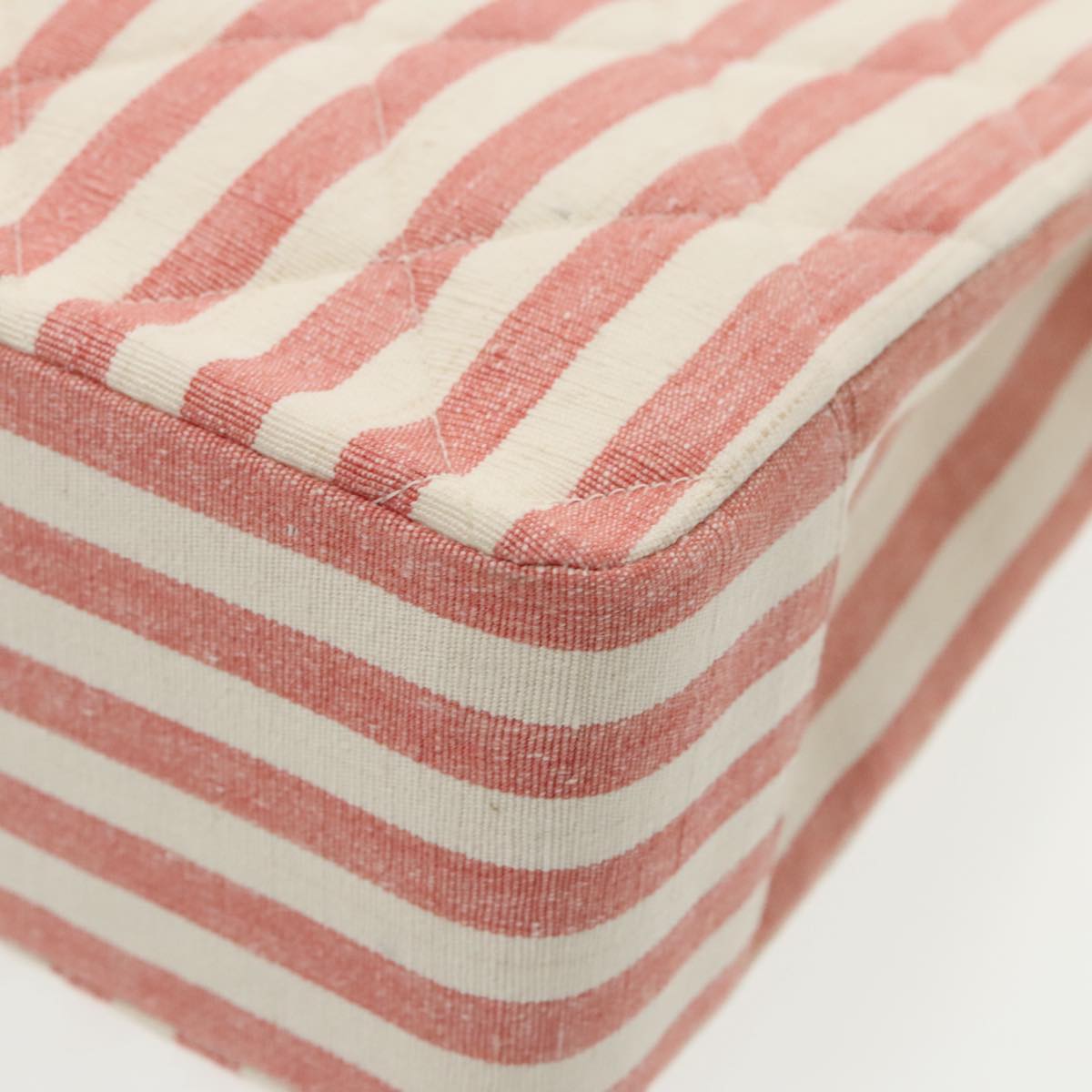 CHANEL Matelasse Chain Shoulder Bag Canvas Gold Pink CC Auth 96691SM