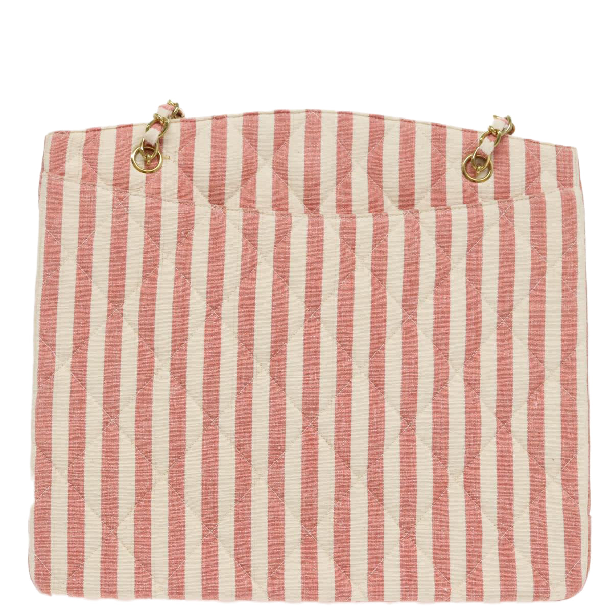 CHANEL Matelasse Chain Shoulder Bag Canvas Gold Pink CC Auth 96691SM