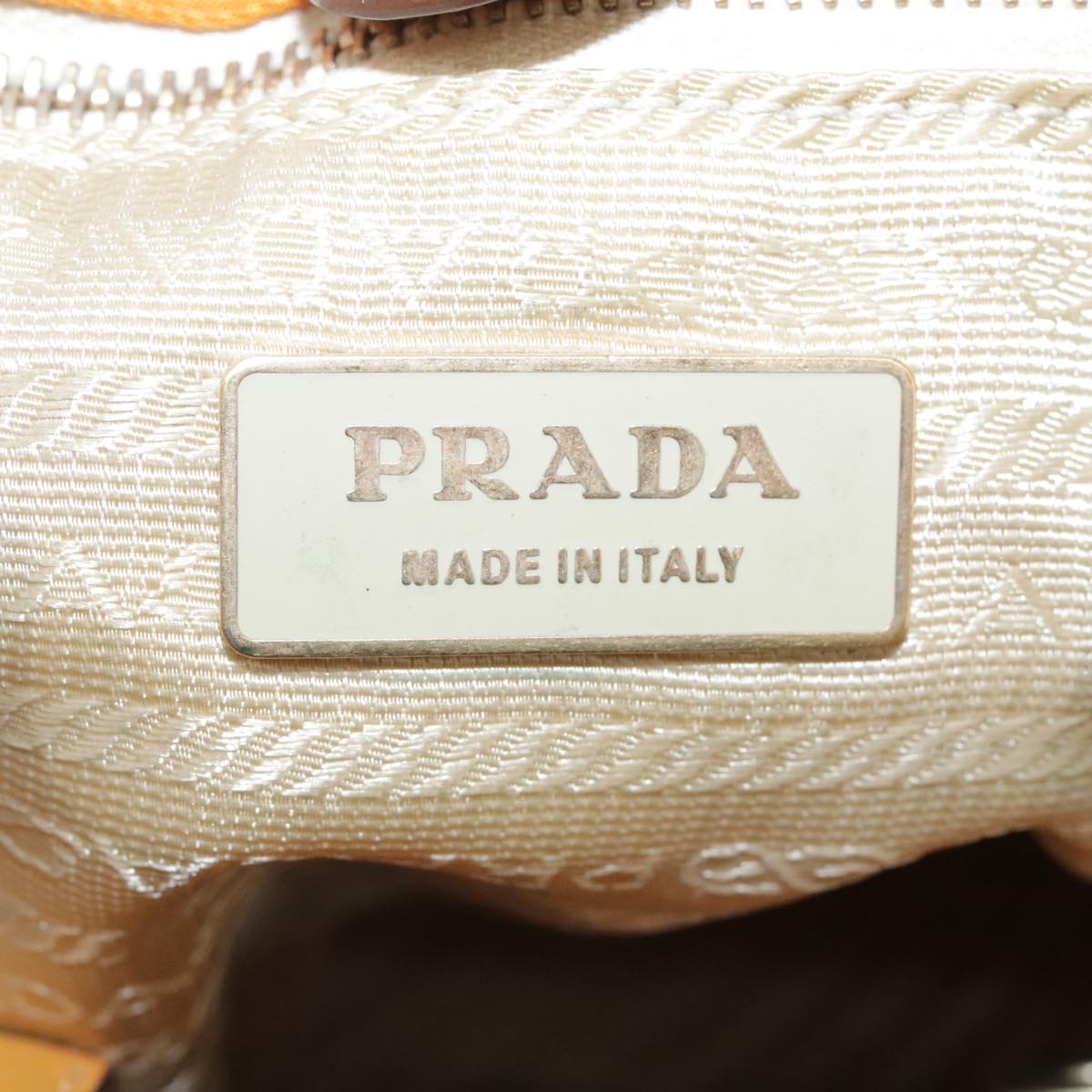 PRADA Shoulder Bag Nylon Orange Auth 96714