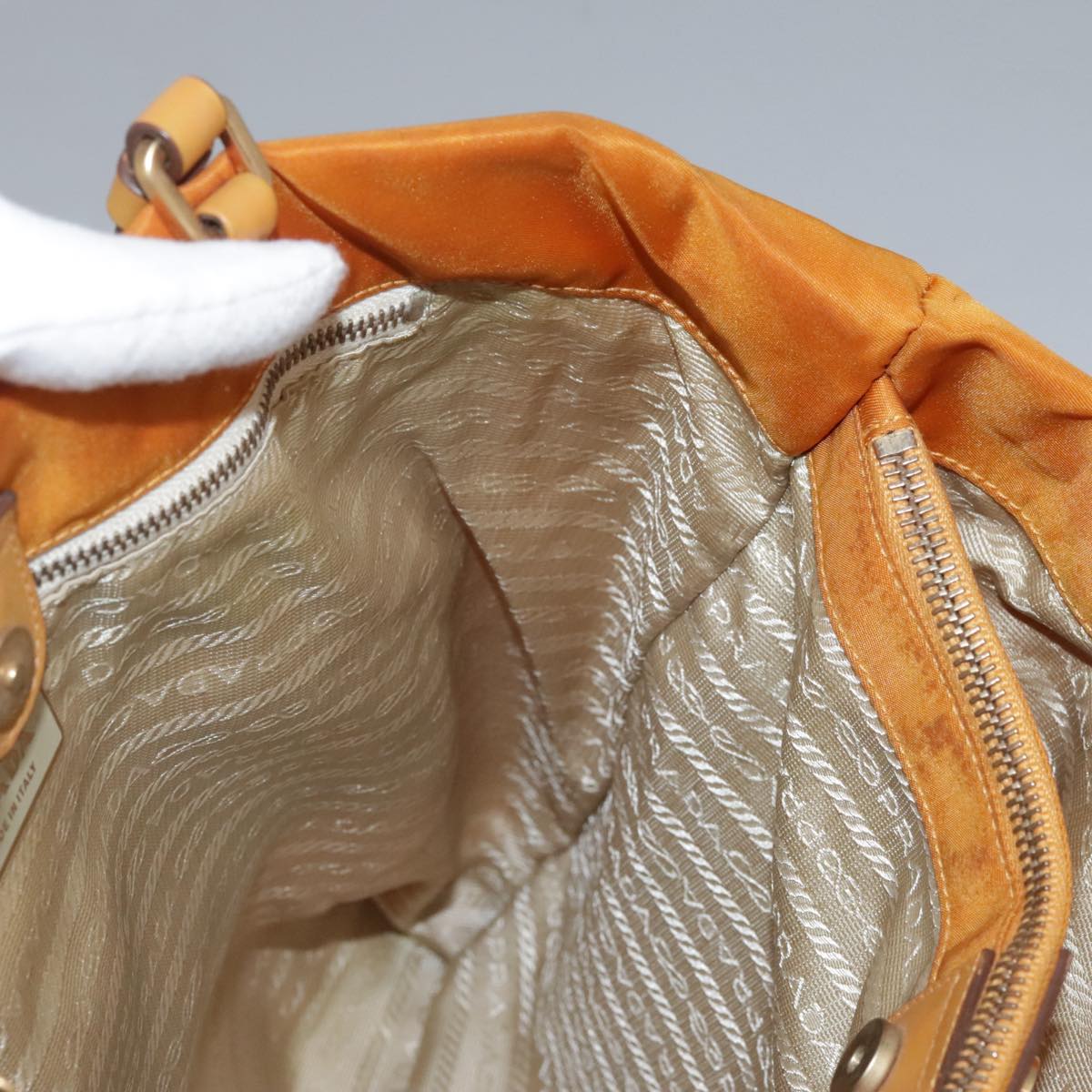 PRADA Shoulder Bag Nylon Orange Auth 96714