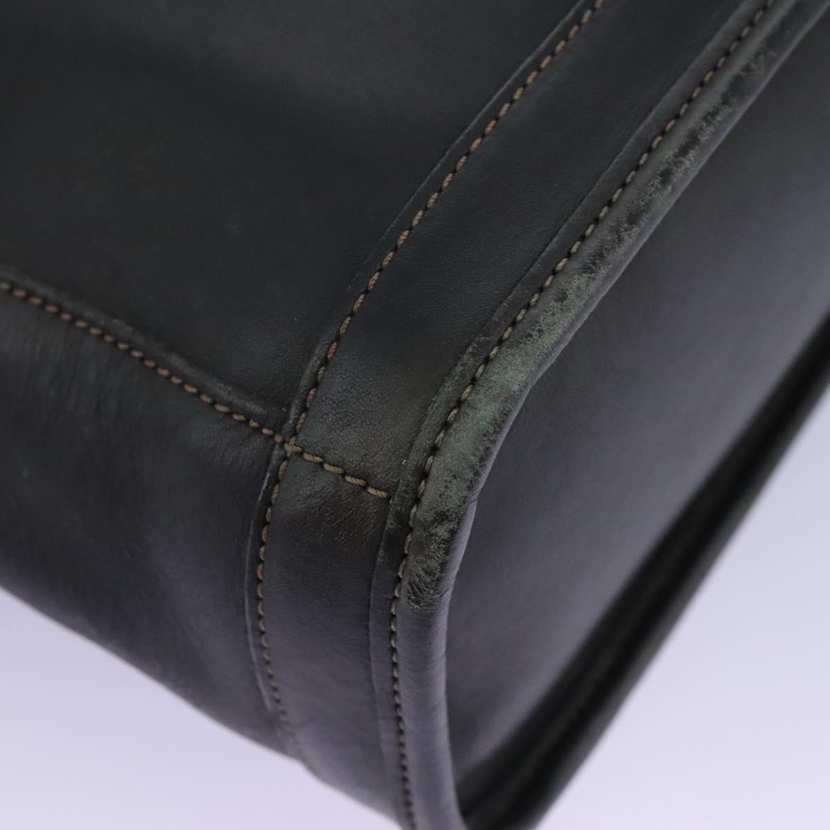 Coach Old Coach Shoulder Bag Leather Black Auth 96716