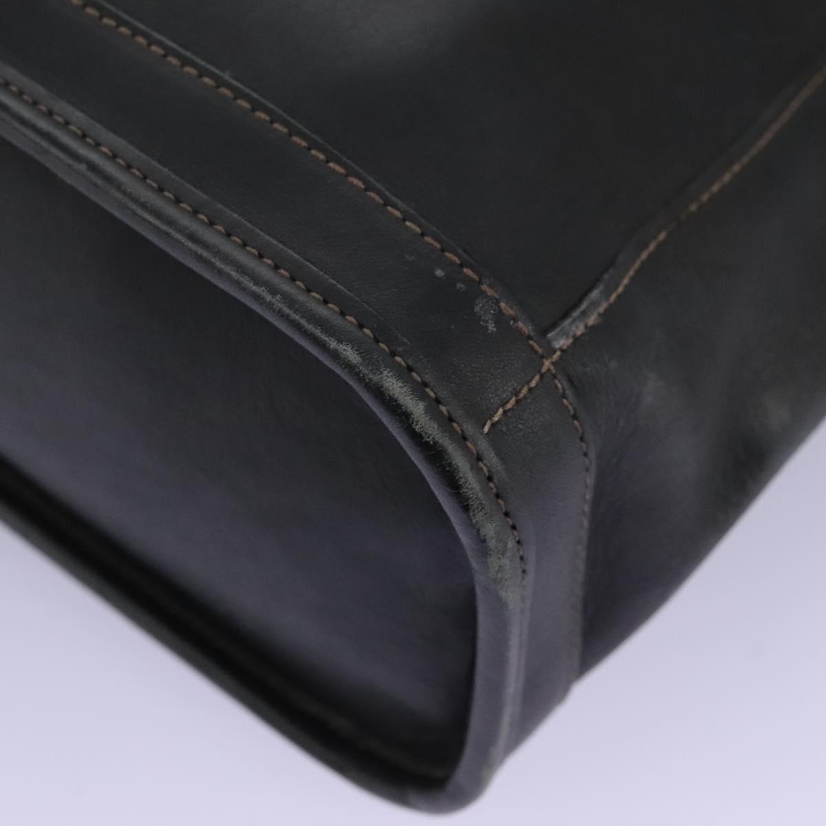 Coach Old Coach Shoulder Bag Leather Black Auth 96716