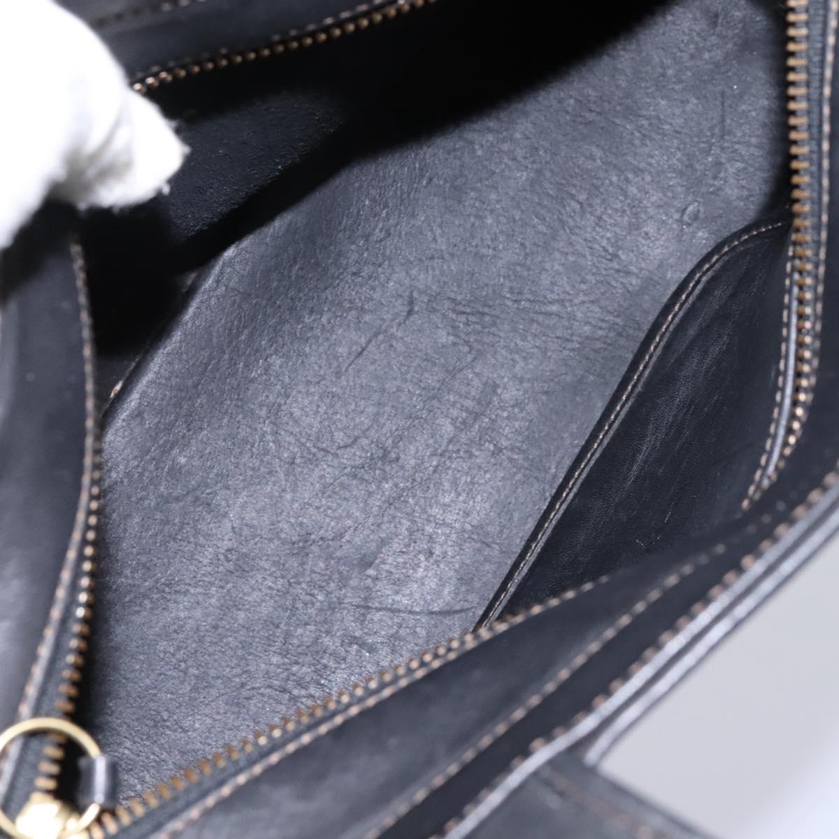 Coach Old Coach Shoulder Bag Leather Black Auth 96716