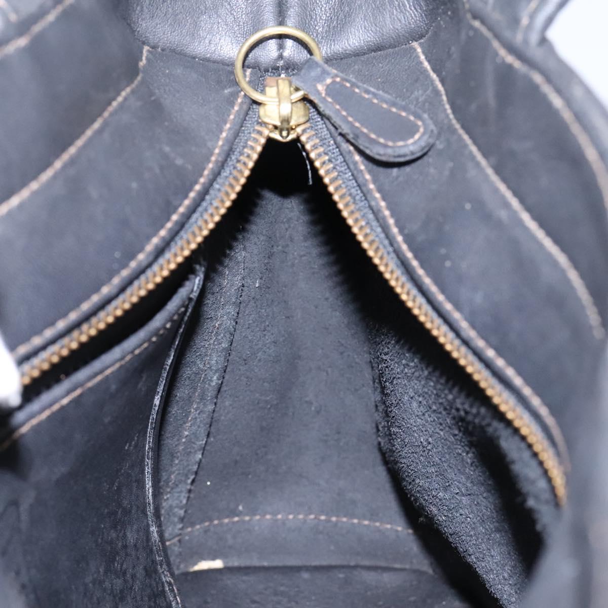 Coach Old Coach Shoulder Bag Leather Black Auth 96716