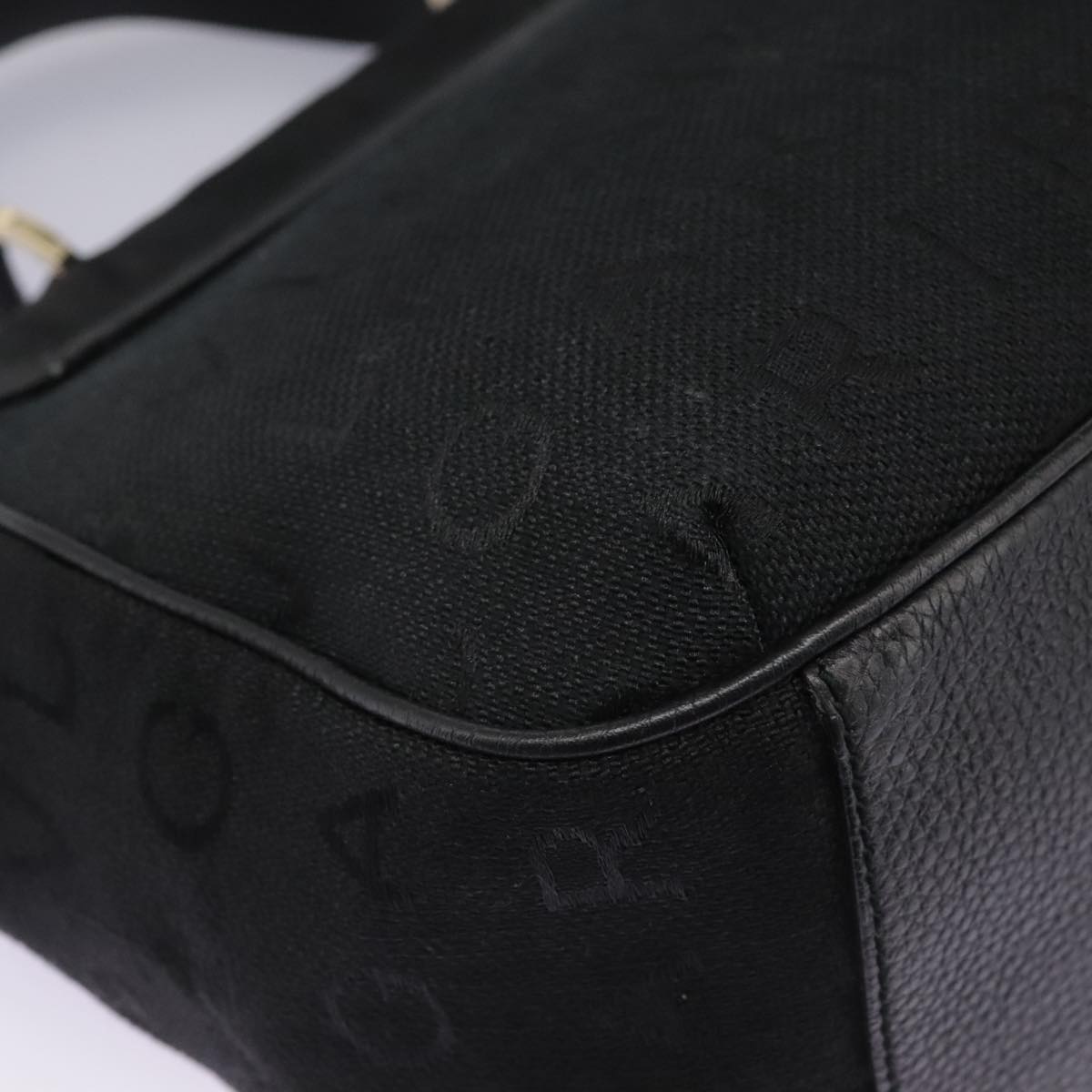 BVLGARI Logo Mania Hand Bag Canvas Black Auth 96720