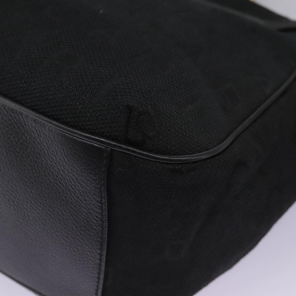 BVLGARI Logo Mania Hand Bag Canvas Black Auth 96720