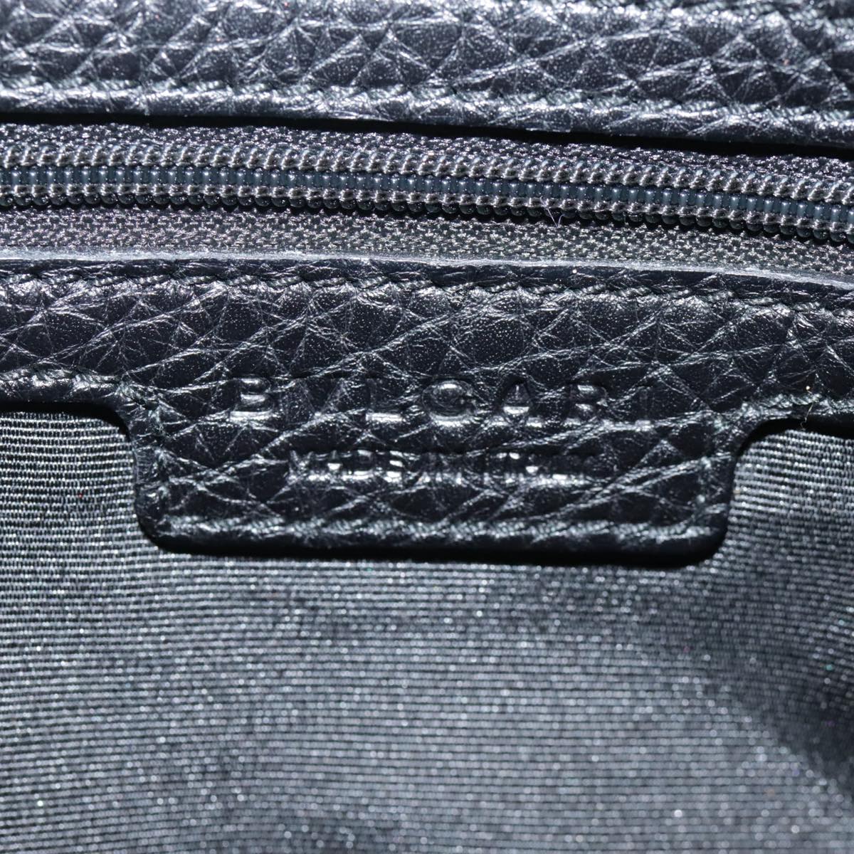 BVLGARI Logo Mania Hand Bag Canvas Black Auth 96720