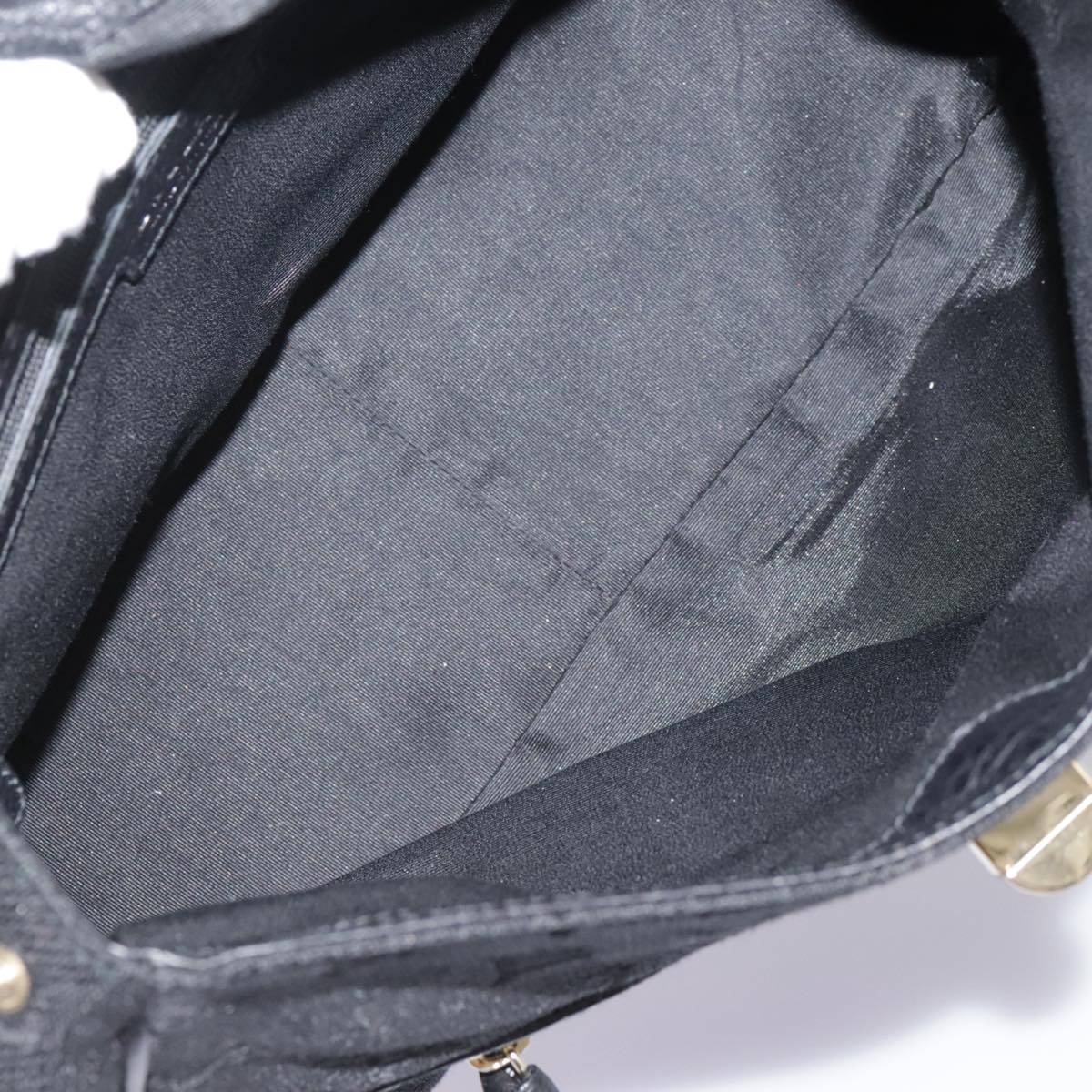 BVLGARI Logo Mania Hand Bag Canvas Black Auth 96720