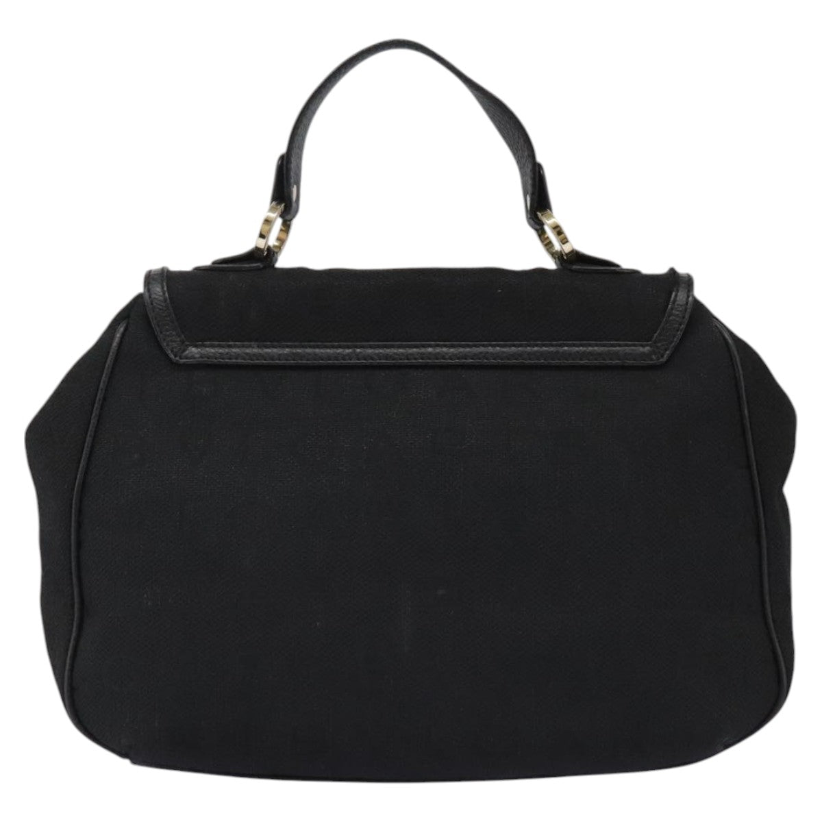 BVLGARI Logo Mania Hand Bag Canvas Black Auth 96720