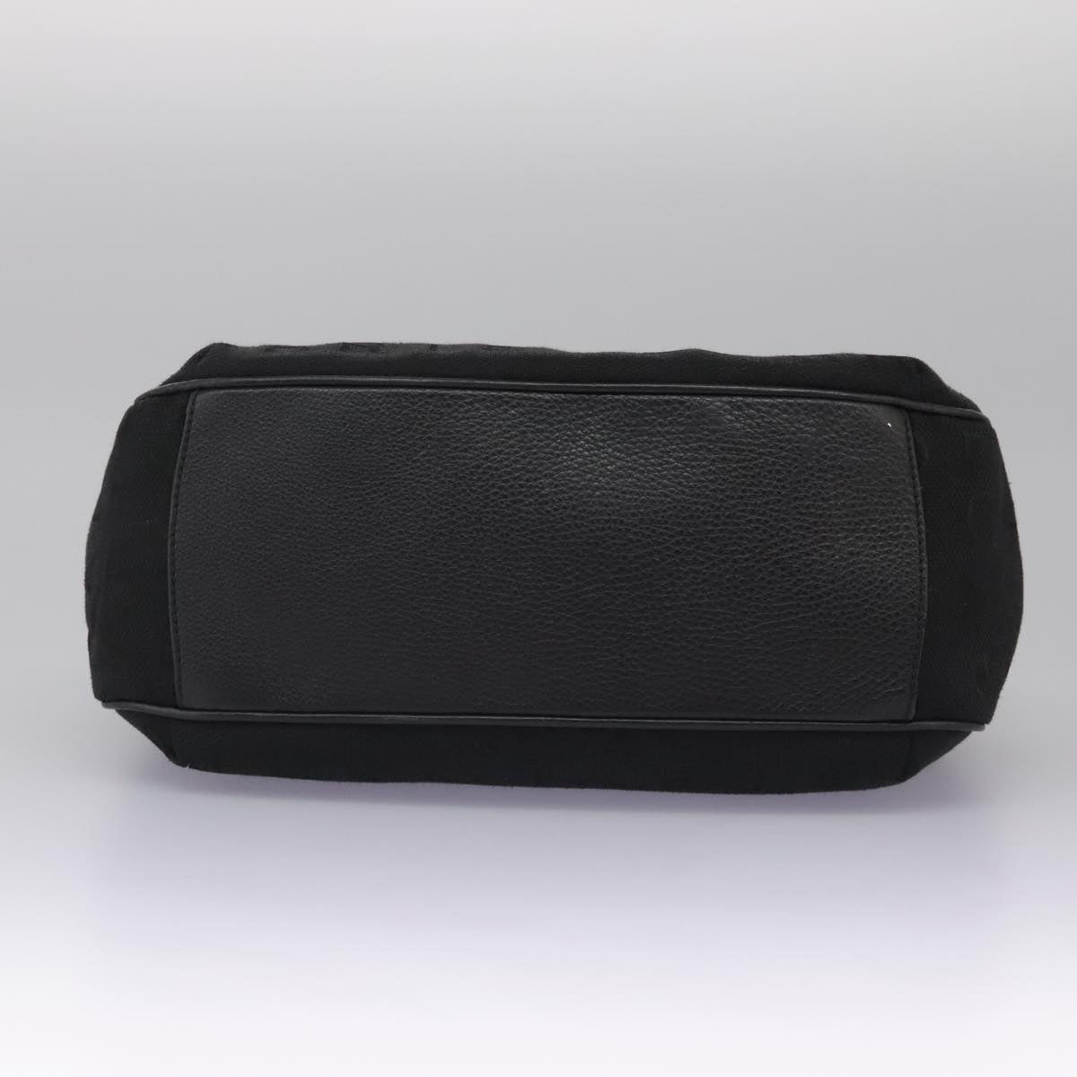 BVLGARI Logo Mania Hand Bag Canvas Black Auth 96720