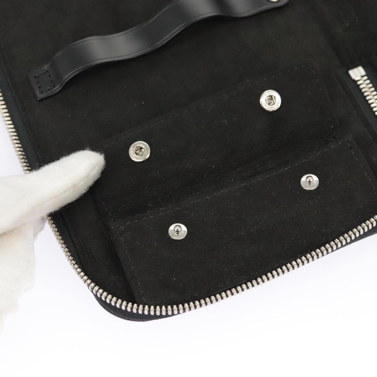 LOUIS VUITTON Damier Graphite Etui 5 Cravat Necktie Case N41136 LV Auth 96758V