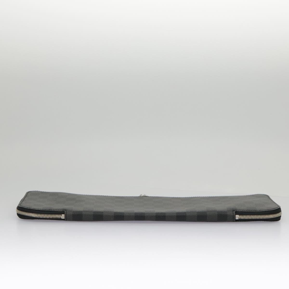 LOUIS VUITTON Damier Graphite Etui 5 Cravat Necktie Case N41136 LV Auth 96758V