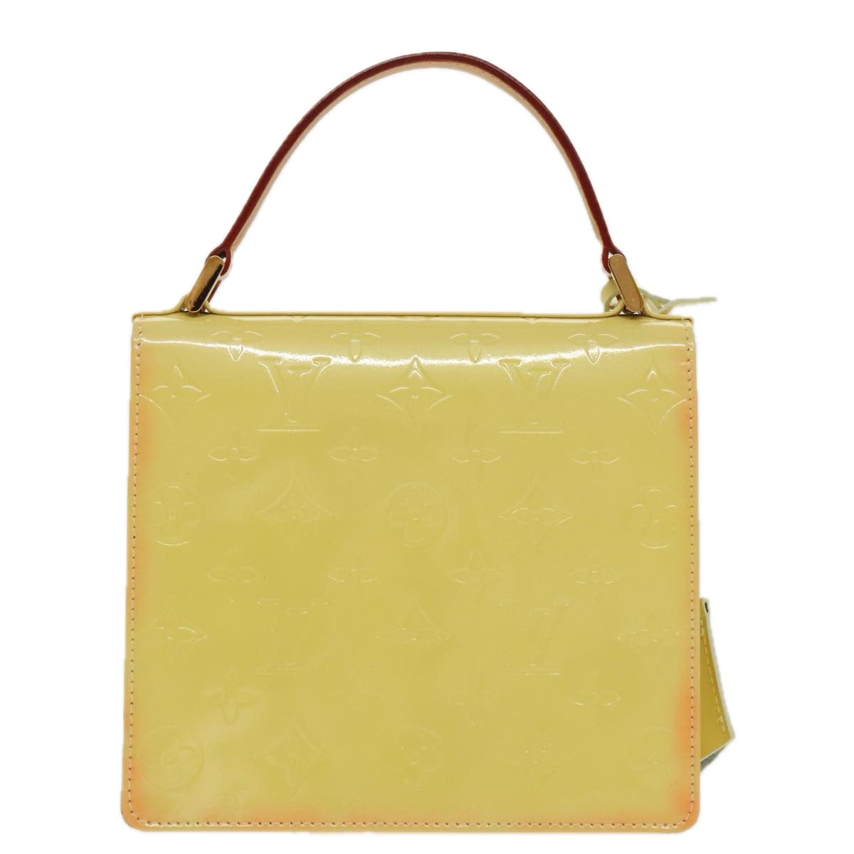 LOUIS VUITTON Monogram Vernis Spring Street Bag Lime Yellow M91068 Auth 96889