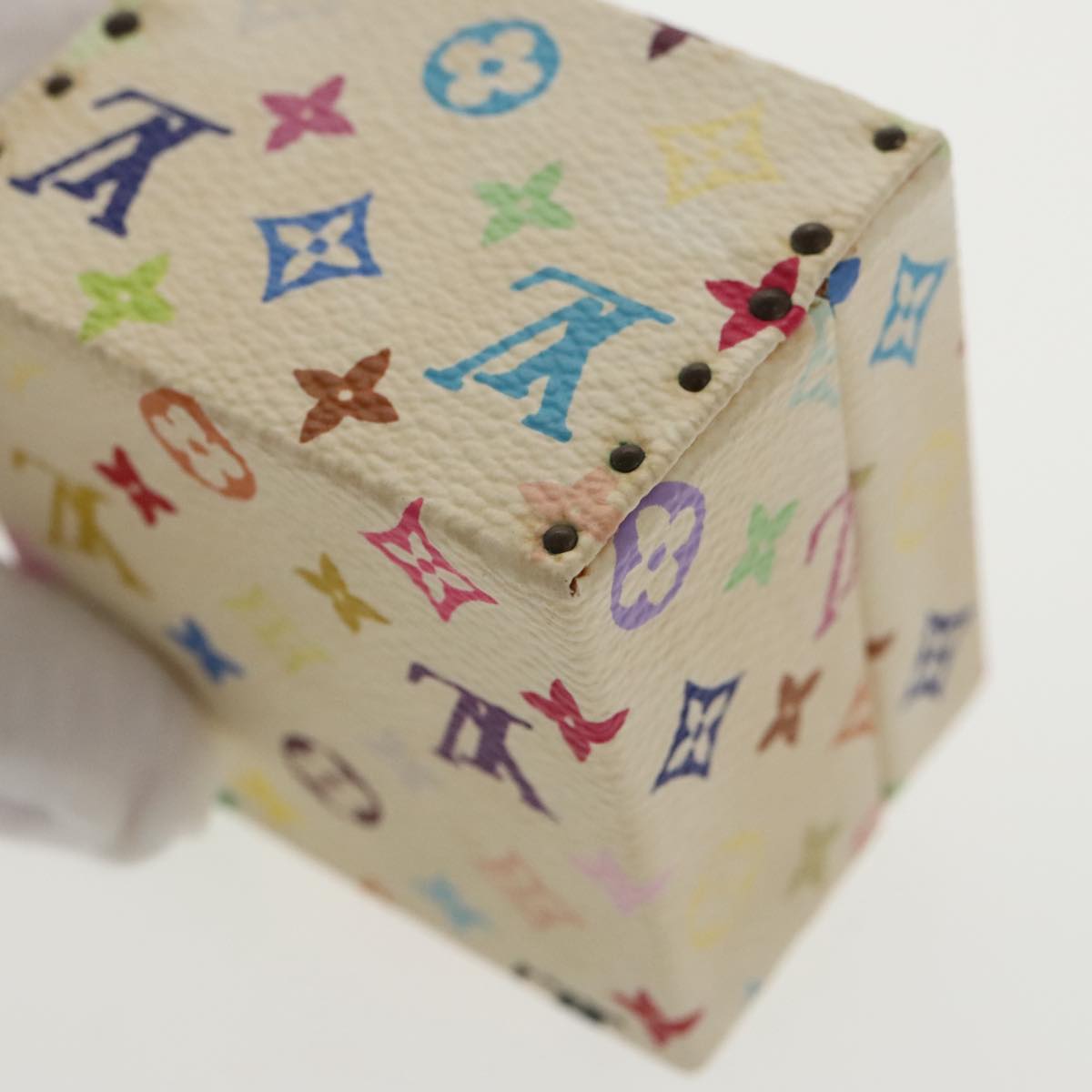 LOUIS VUITTON Monogram Multicolor Jewelry Box White LV Auth 96899SV