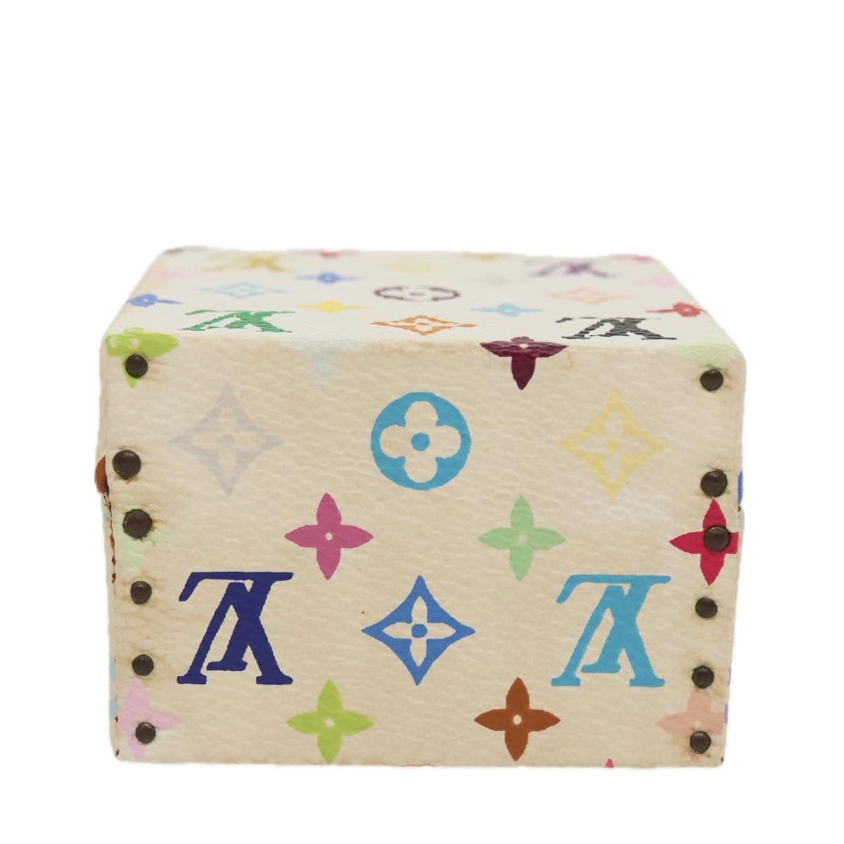 LOUIS VUITTON Monogram Multicolor Jewelry Box White LV Auth 96899A