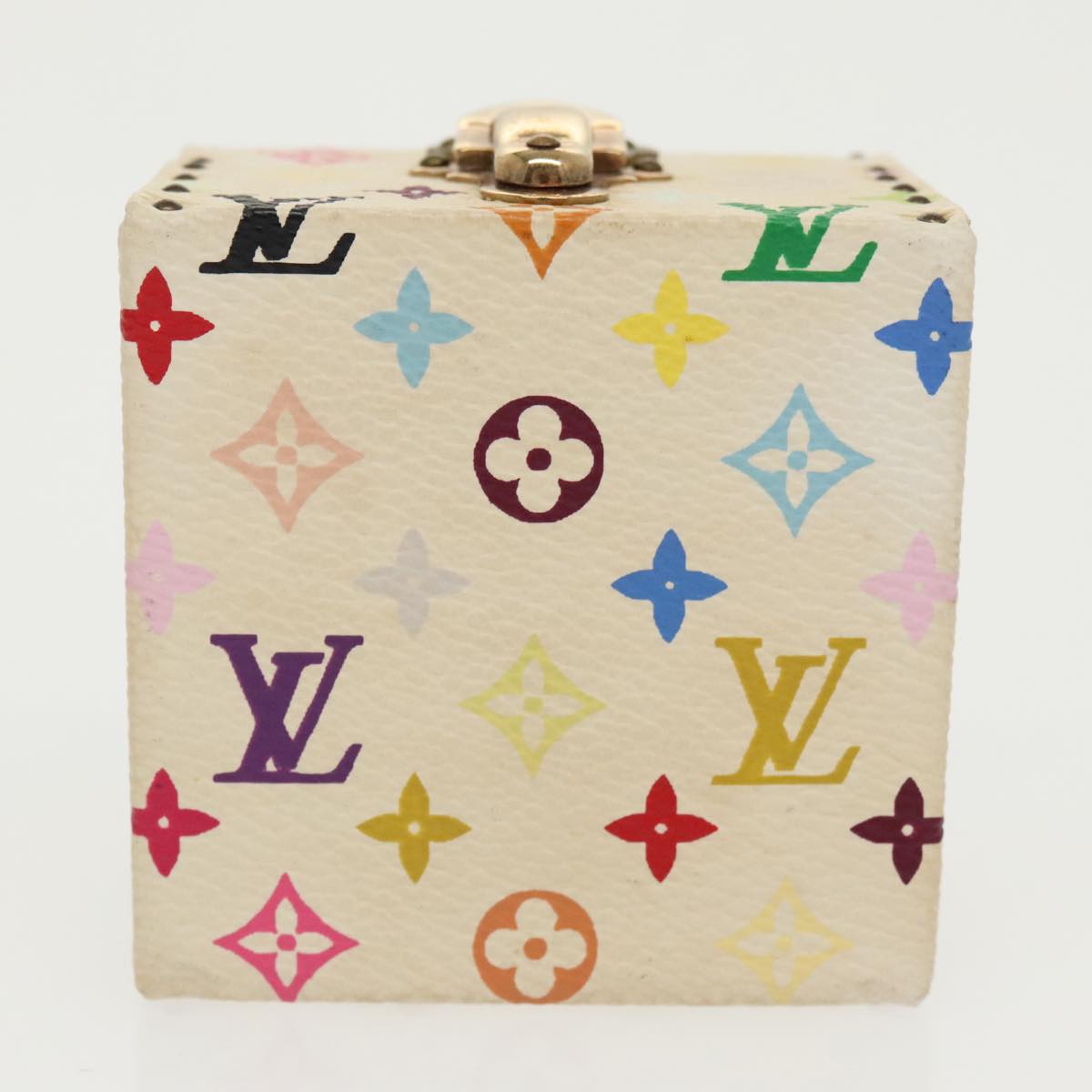 LOUIS VUITTON Monogram Multicolor Jewelry Box White LV Auth 96899SV