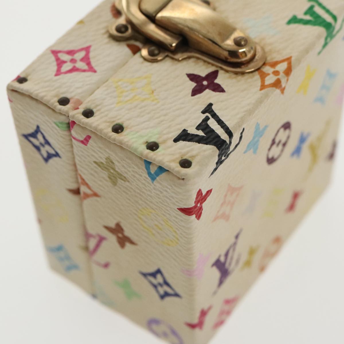 LOUIS VUITTON Monogram Multicolor Jewelry Box White LV Auth 96899SV