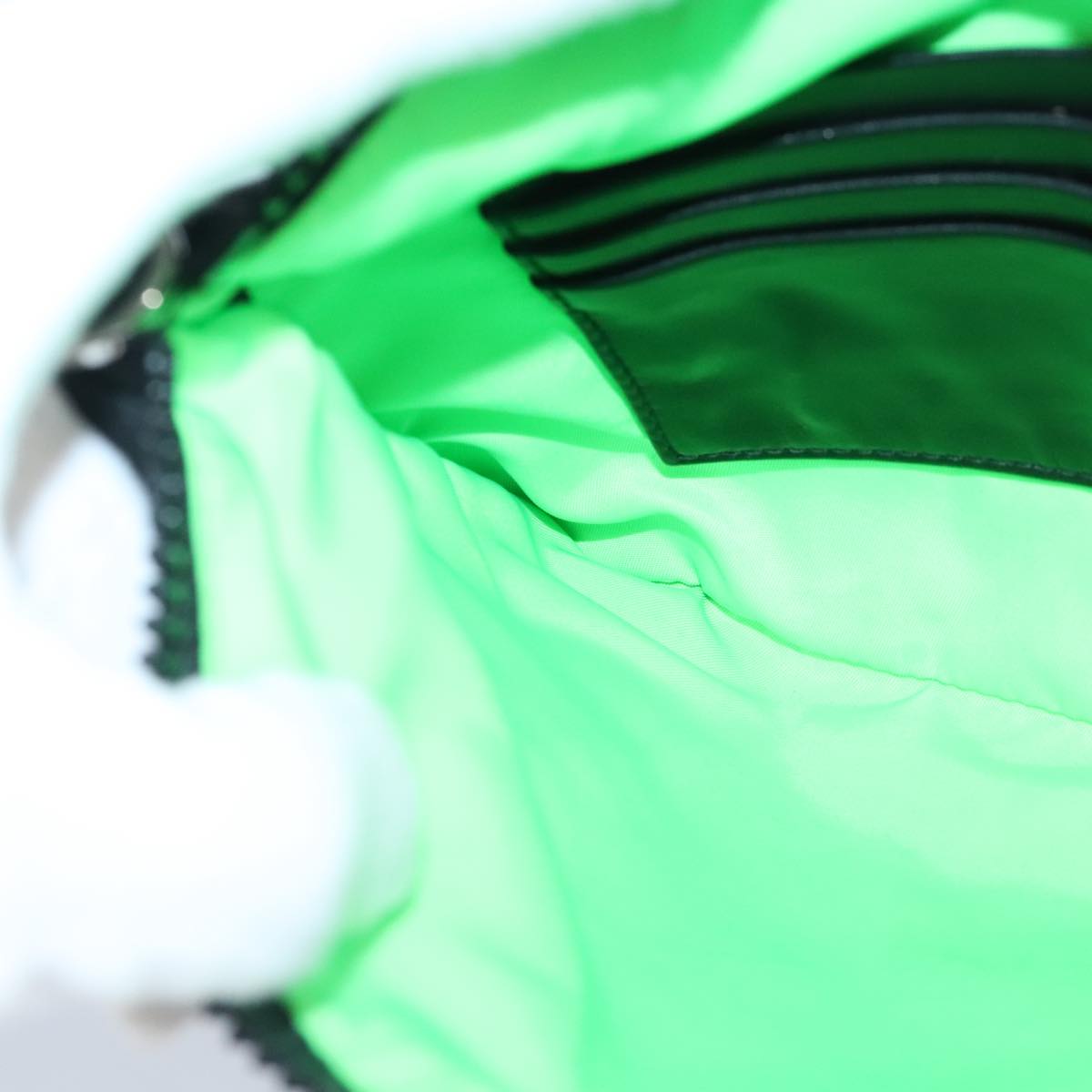 PRADA Clutch Bag Nylon Black Silver Auth 96997V