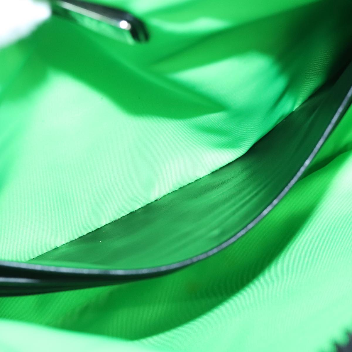 PRADA Clutch Bag Nylon Black Silver Auth 96997V