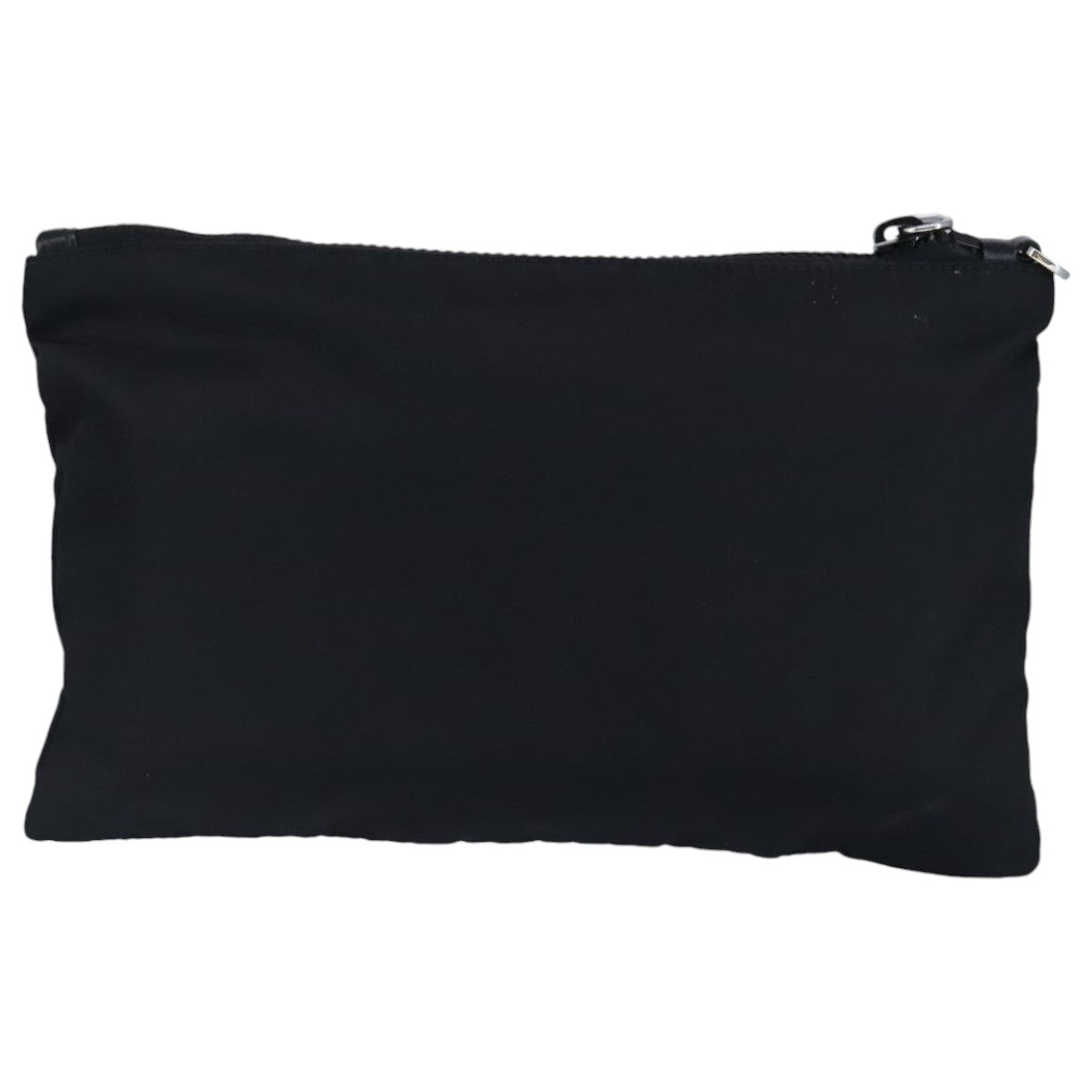 PRADA Clutch Bag Nylon Black Silver Auth 96997V