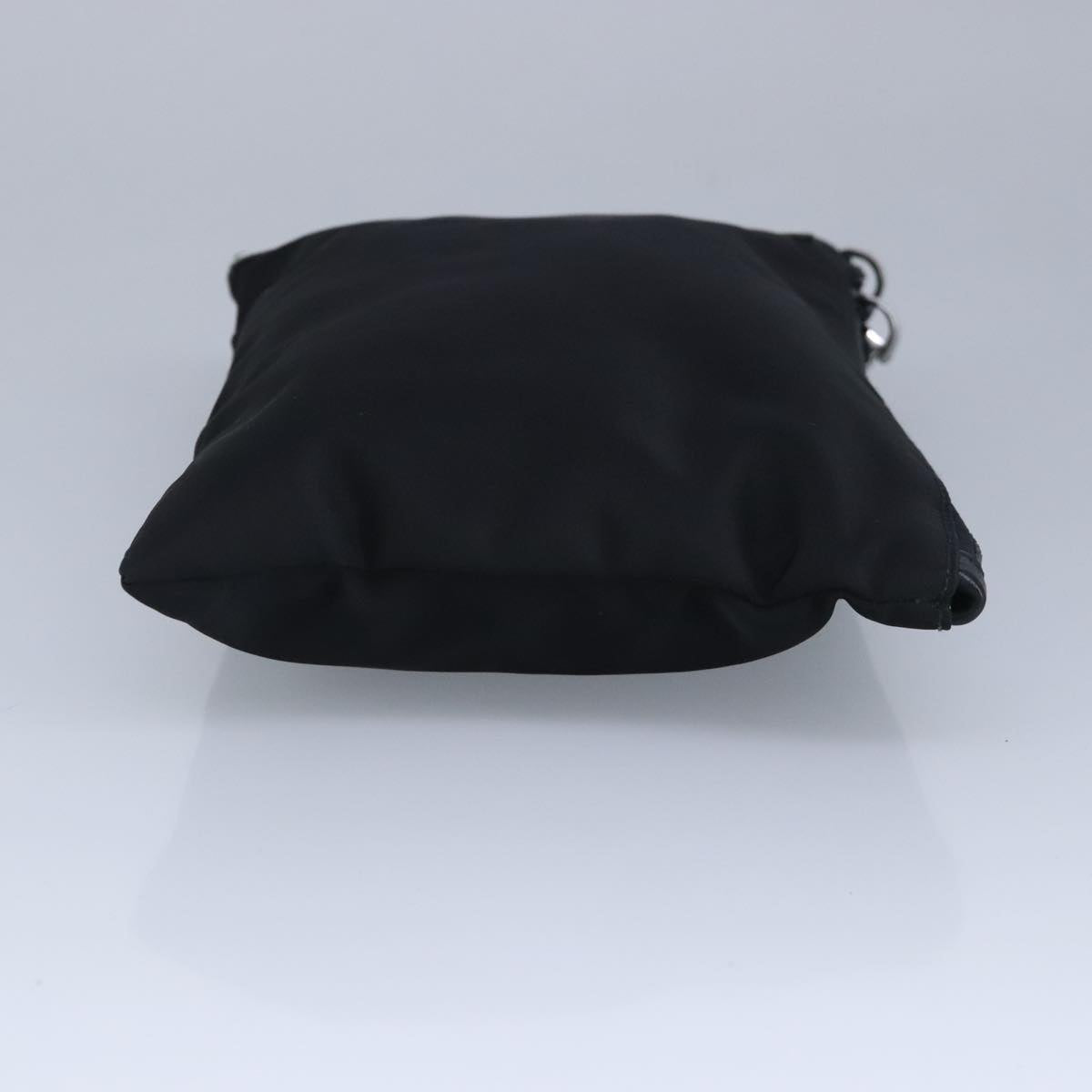PRADA Clutch Bag Nylon Black Silver Auth 96997V