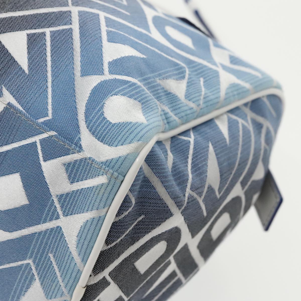 FENDI Zucca Canvas Hand Bag Blue Gold Auth 97002AV