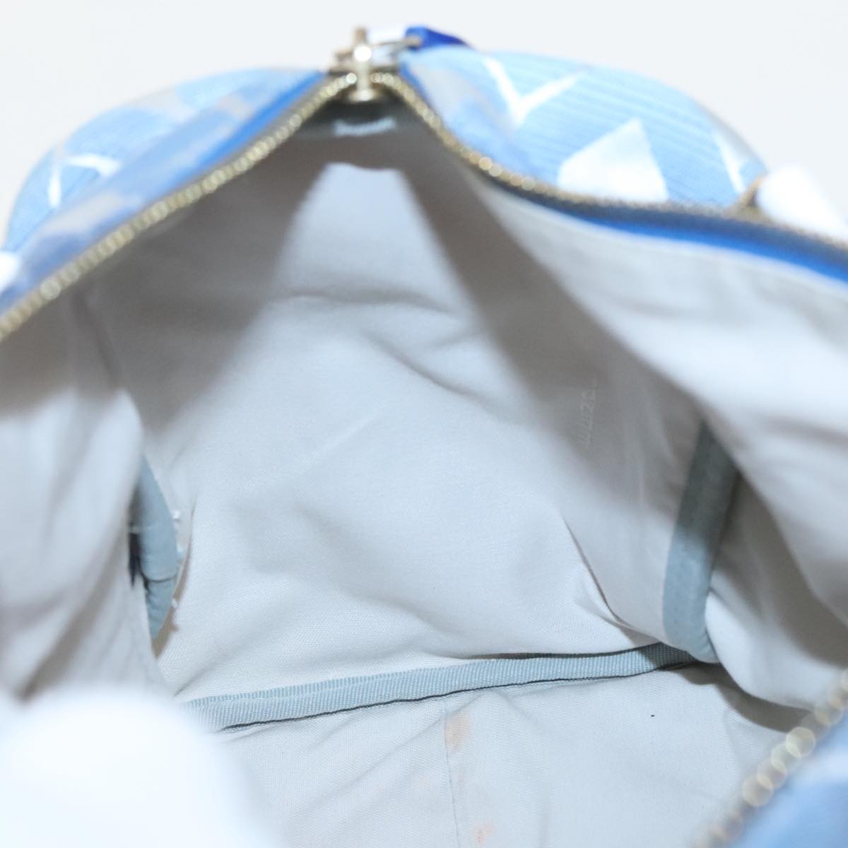 FENDI Zucca Canvas Hand Bag Blue Gold Auth 97002AV