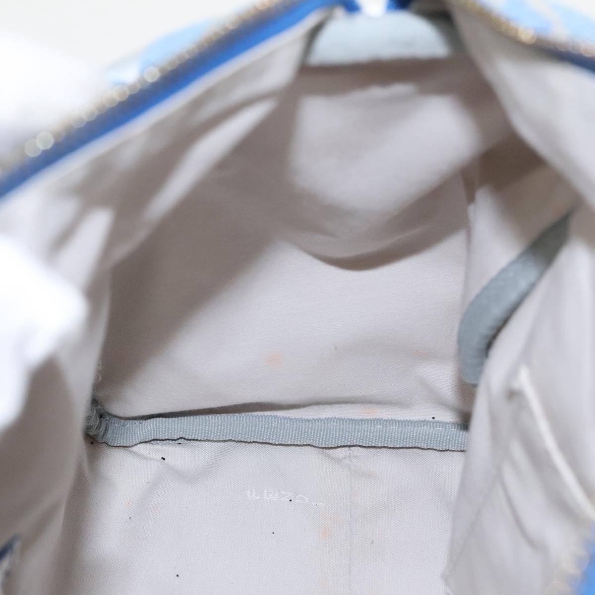 FENDI Zucca Canvas Hand Bag Blue Gold Auth 97002AV