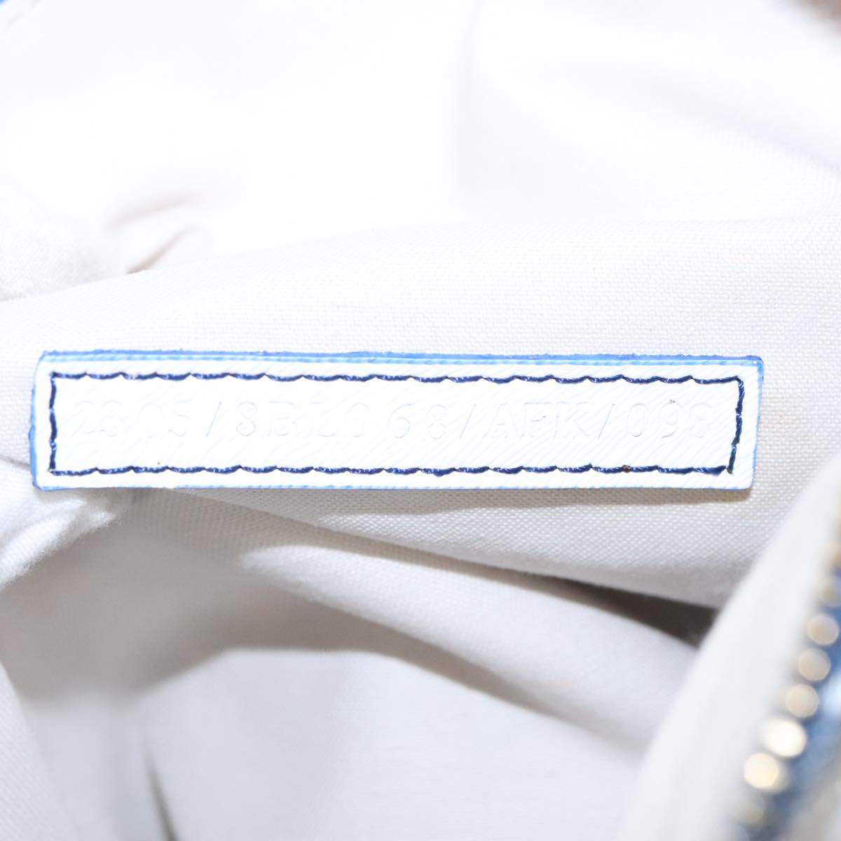 FENDI Zucca Canvas Hand Bag Blue Gold Auth 97002AV