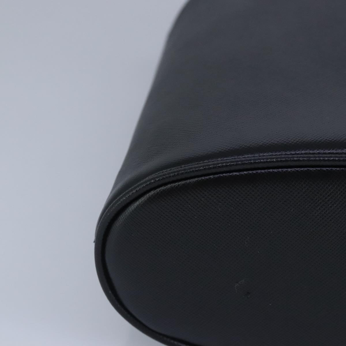 Salvatore Ferragamo Gancini Hand Bag Leather Black Gold Auth 97062AV