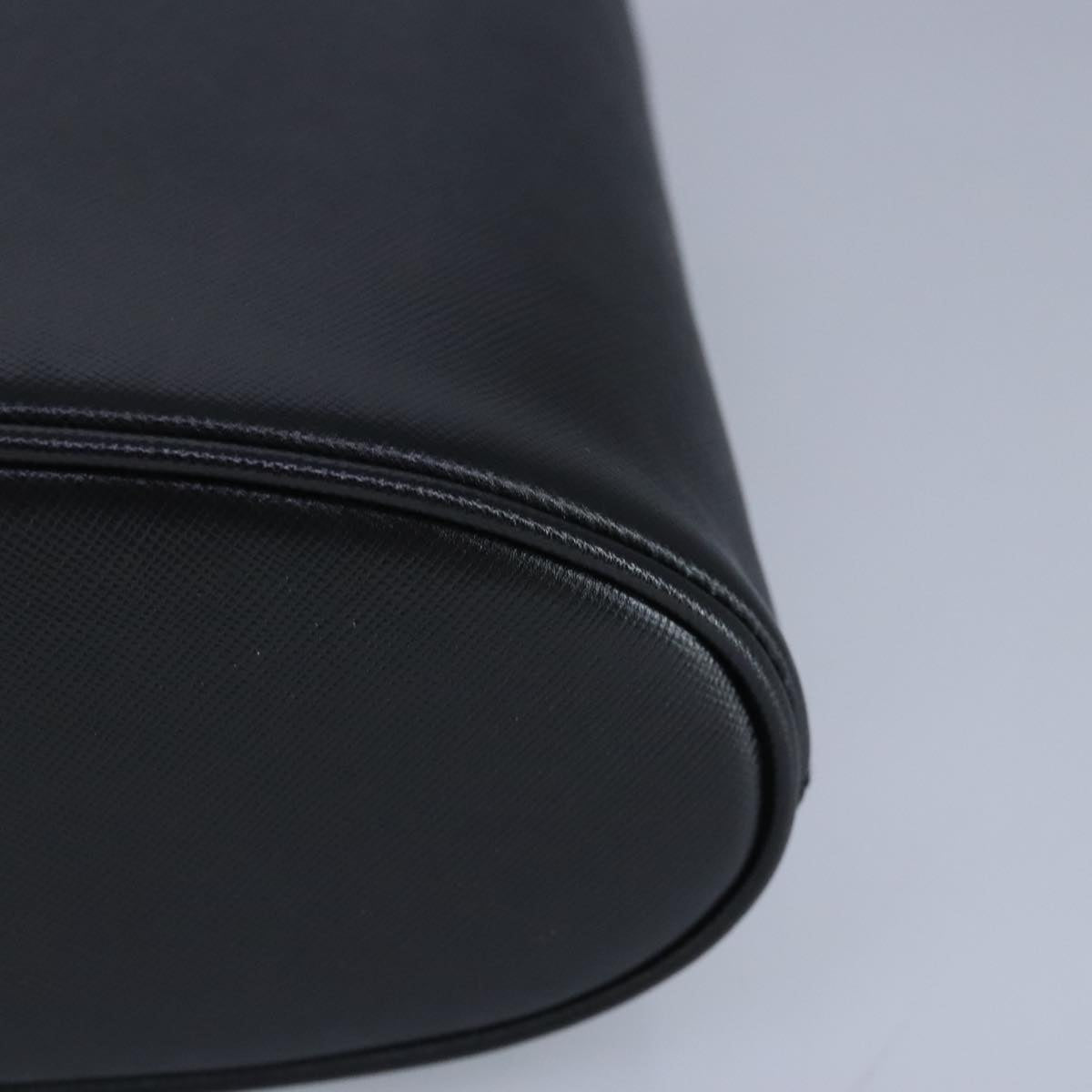 Salvatore Ferragamo Gancini Hand Bag Leather Black Gold Auth 97062AV